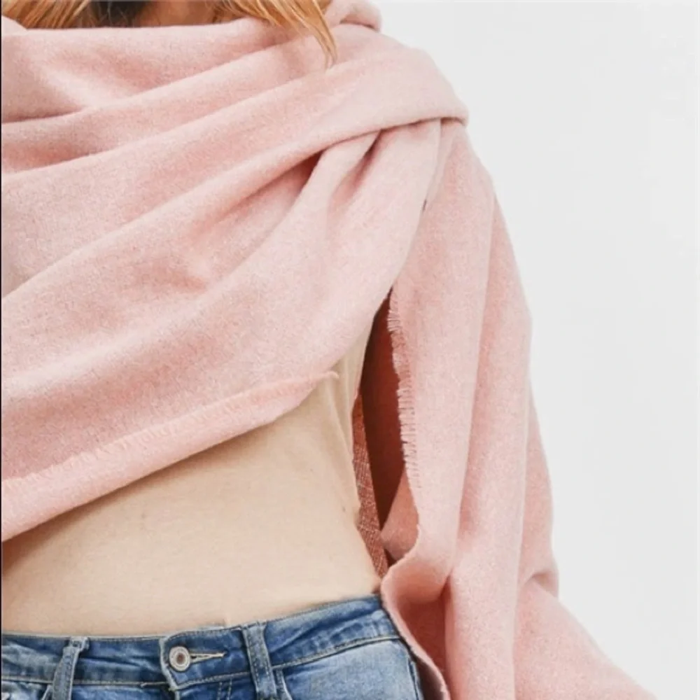 J. ELISE BOUTIQUE NEW TRENDY SOFT BLUSH BRUSHED BLANKET SCARF POLYESTER
